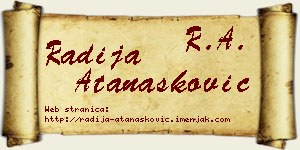 Radija Atanasković vizit kartica
